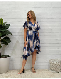 Melinda Ruffled Tie-Dye Dress