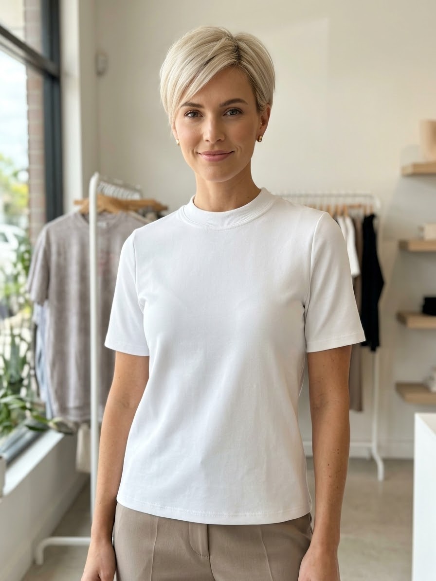 Clara White Cotton Tee