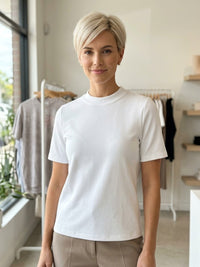 Clara White Cotton Tee