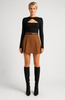 Camille Faux Wool Skirt – Chocolate