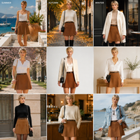 Camille Faux Wool Skirt – Chocolate