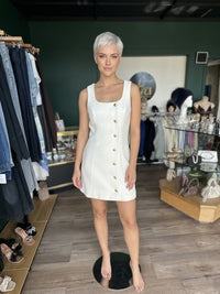 Celeste Gold Button Mini Dress