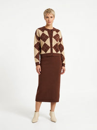 Mocha Argyle Knitted