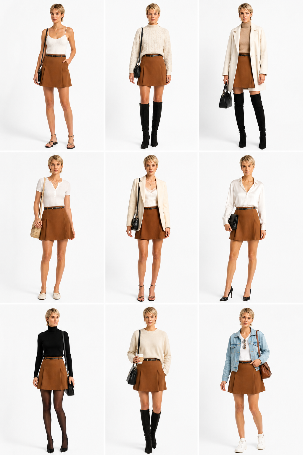 Camille Faux Wool Skirt – Chocolate