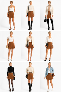 Camille Faux Wool Skirt – Chocolate