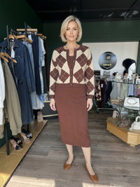 Mocha Argyle Knitted