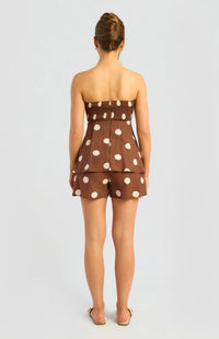 Colette Chocolate Polka Dot Playsuit