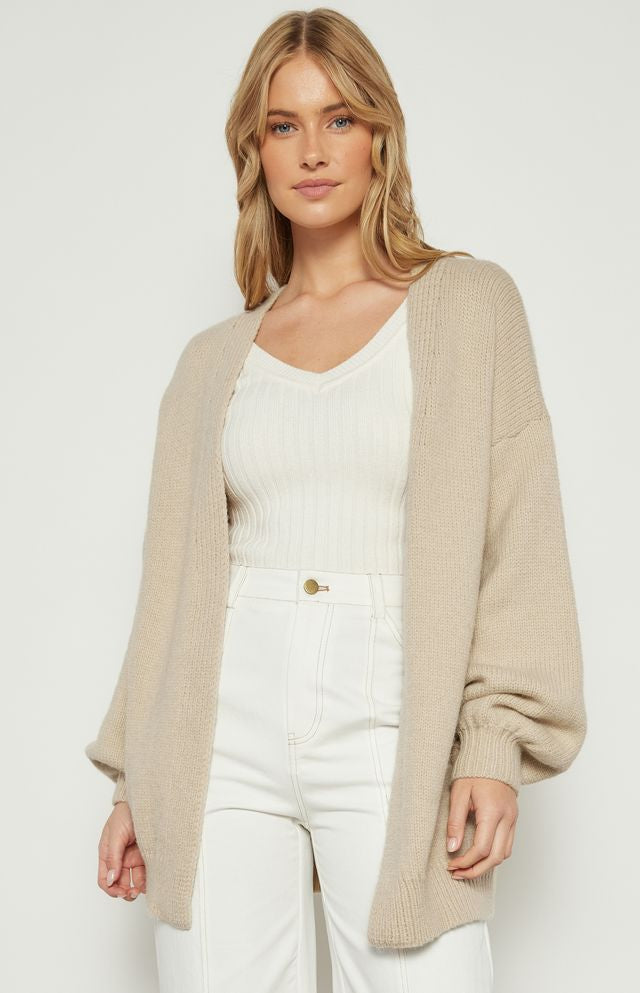 Melenie - Beige Cardigen Knit