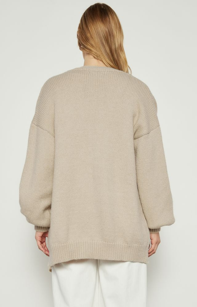 Melenie - Beige Cardigen Knit