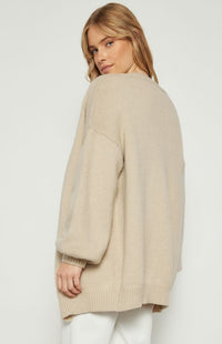 Melenie - Beige Cardigen Knit