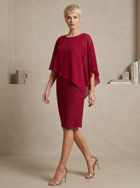 Ruby Sparkle Cape Dress