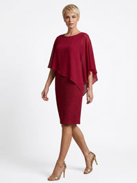 Ruby Sparkle Cape Dress
