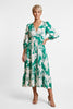 Emerald Bloom Midi Dress
