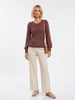 Pointelle Frill Hem Knit Jumper