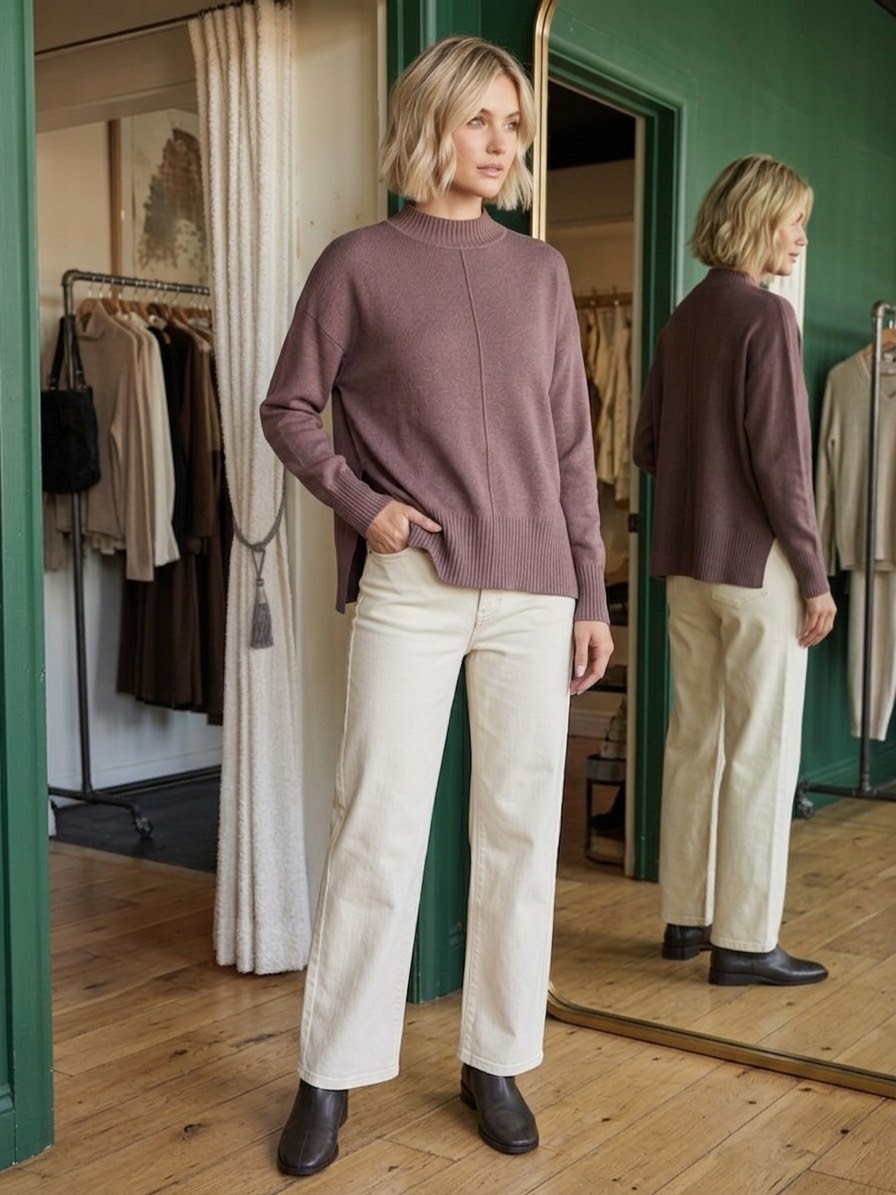 Amara Relaxed Knit – Mocha Rose