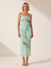 Marina Aqua Strapless Dress